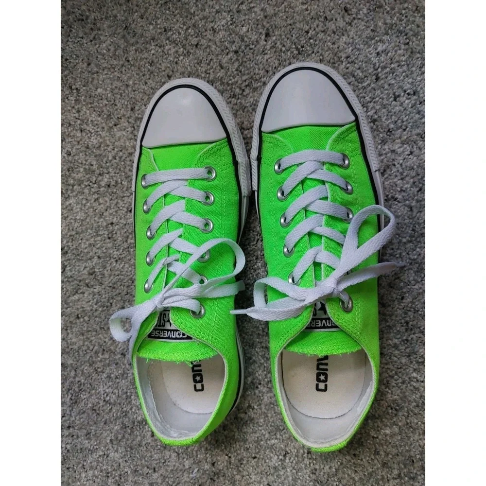 Converse Chuck Taylor All Star Classic Low Top Sneaker 6M 8W Neon Lime Green EUC - Picture 4 of 10